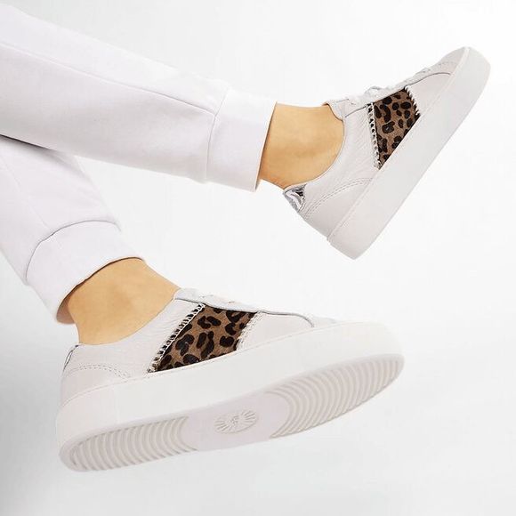 UGG Women's Dinale Exotic Sneakers - Coconut Milk/Leopard 8.5M - Picture 12 of 13